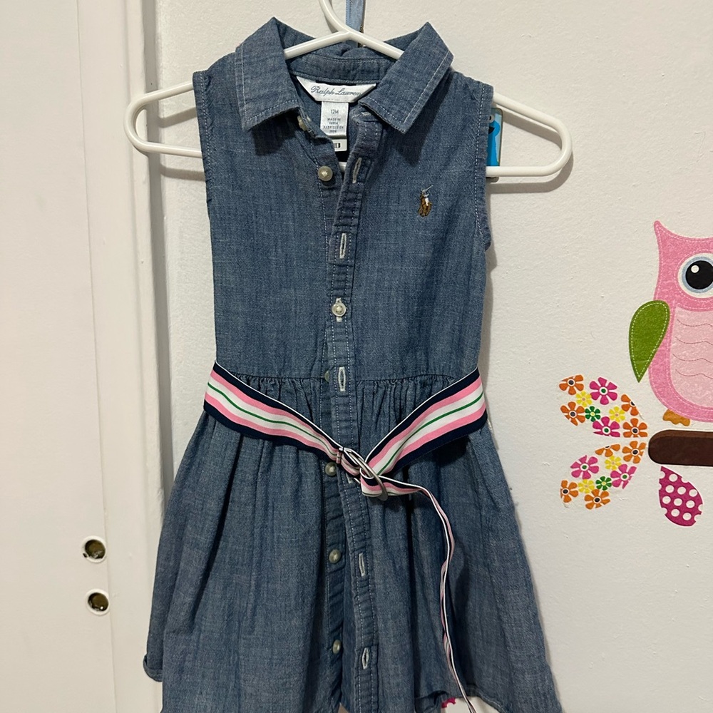 Ralph Lauren Sleeveless Denim Kids Dress